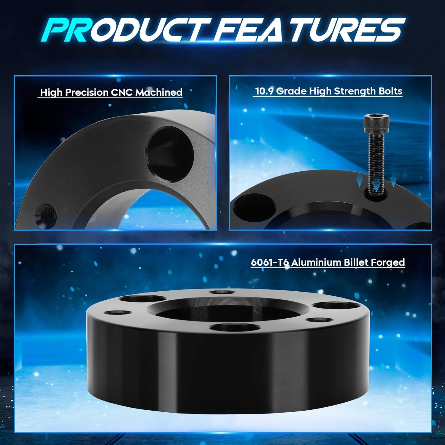 2.5 inch Front Suspension Lift Spacers Compatible with 2004-2023 Ford F150, 2003-2017 Ford Expedition, 2.5" Front Leveling Lift Kit for 2006-2008 Lincoln Mark LT, Set of 2
