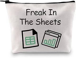 JXGZSO Funny Accountant Gift Freak In The Sheets Cosmetic Bag Spreadsheet Makeup Bag Tax Season Gift Tax Preparer Gift, Freak in the sheets