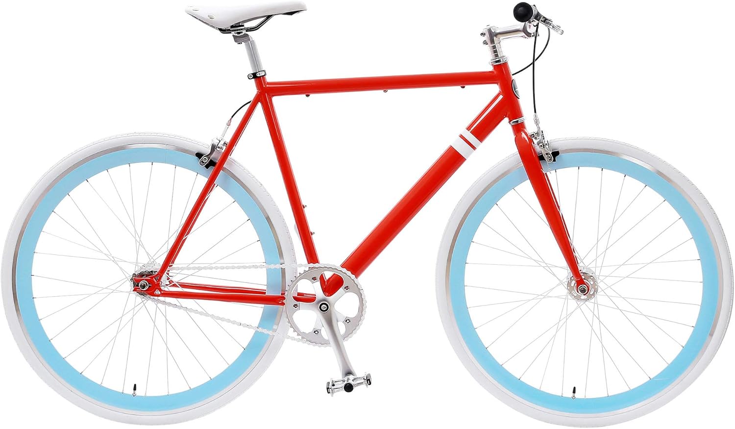 Solé Bicycles Urban Commuter Single Speed Fixed Gear Bike, Red & White