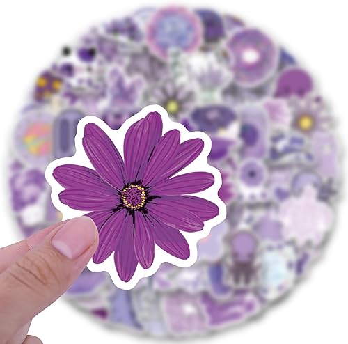 Miniatura 2 de 120 calcomanías danesas de color morado pastel morado estético de graffiti calcomanías de vinilo para laptop, botellas de agua, monopatín, equipaje,