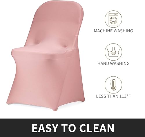 Vista 85 de Funda de silla Peomeise plegable, de elastano para banquete de boda, comedor, evento. Blanco
