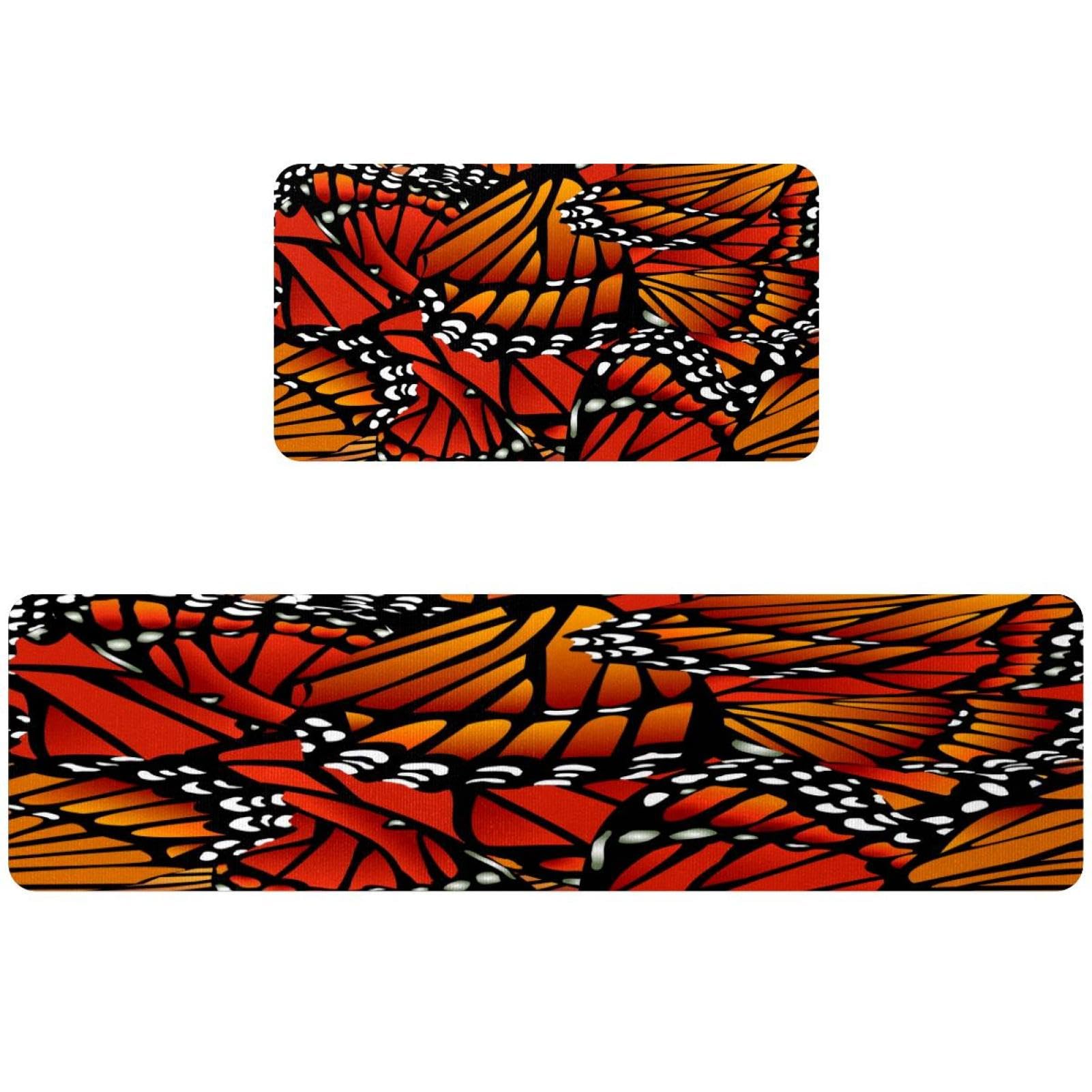 Alfombrillas de cocina para pasillo y cuarto de lavado con diseño de mariposas