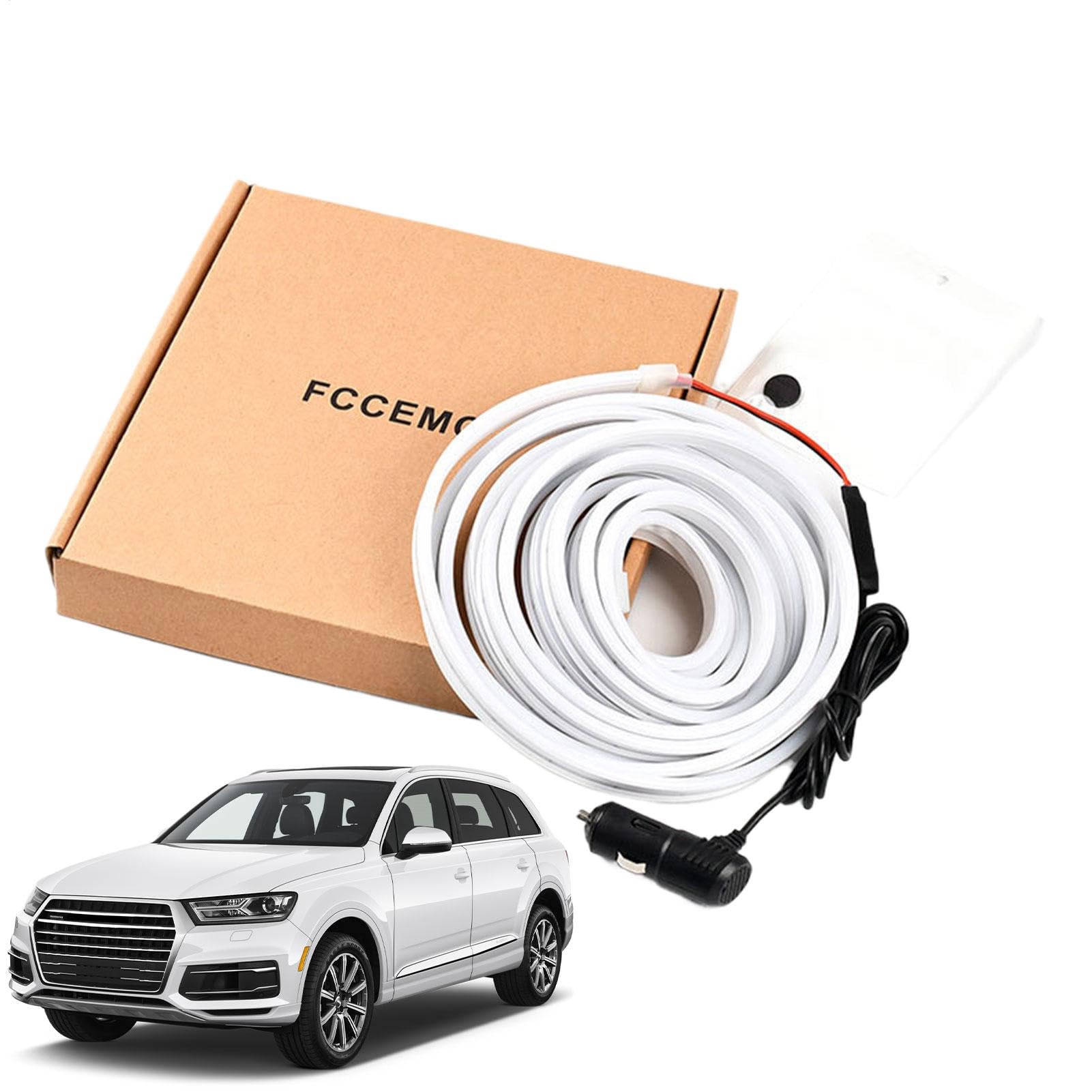Iluminación ambiental de coche con luz flexible de carga trasera y maletero 8