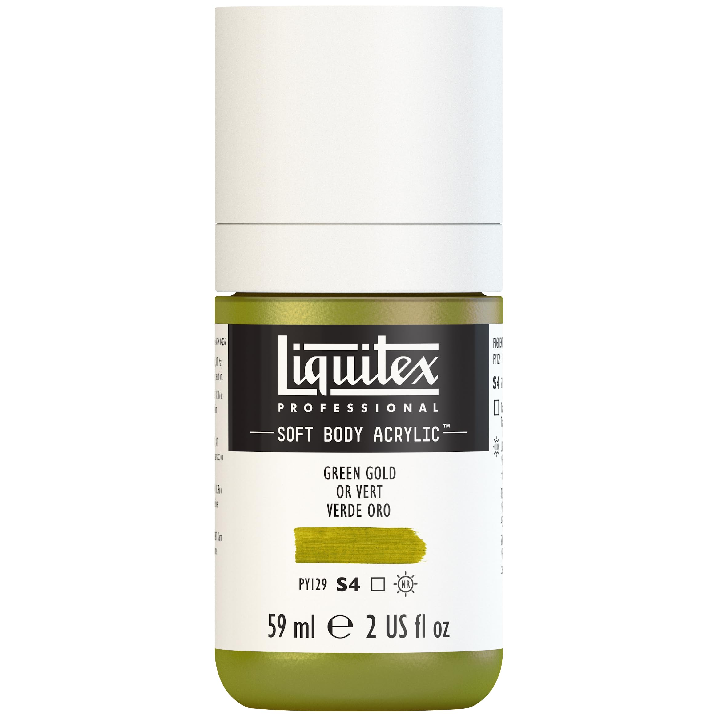 Liquitex 1959325 Professional Acrylic Paint Soft Body - Artist Paint in Creamy Opaque Consistency, High Pigmentation, Lightfast and Ageing Resistant, 59 ml Bottle - Green Gold