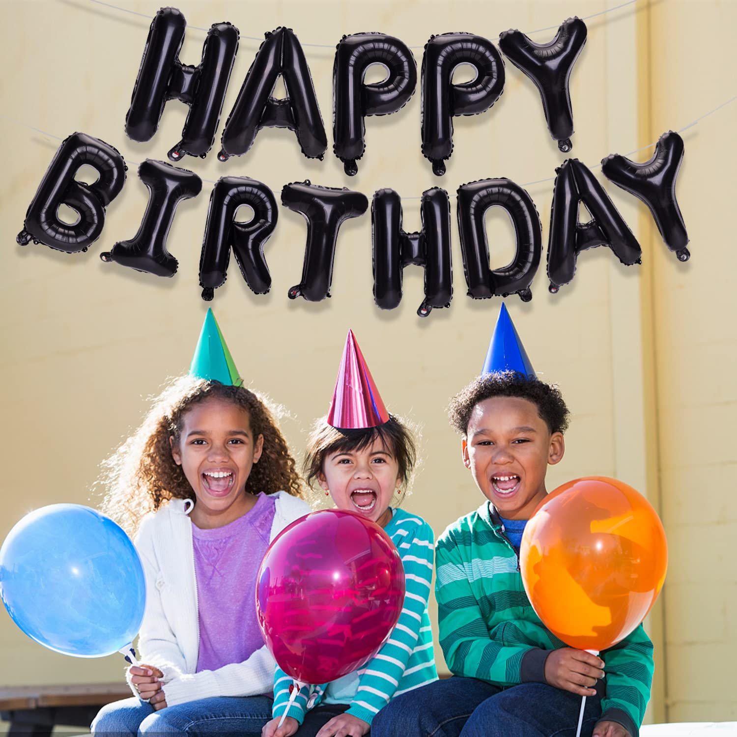 16 Inch Black Happy Birthday Balloons Banner - Aluminum Foil Letters Reusable Sign For Kids & Adult Party Decor - View #9