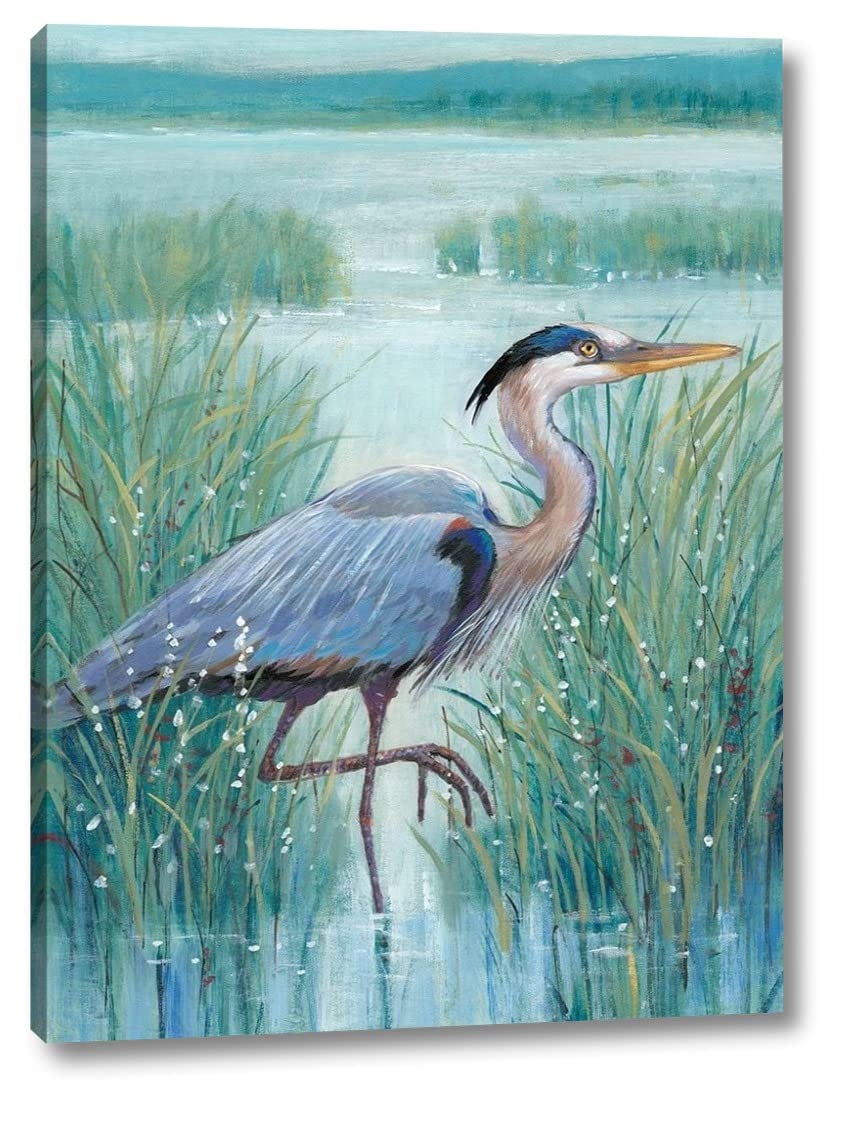 Wetland Heron I by Tim OToole - 24" x 36" Canvas Art Print Gallery Wrapped - Ready to Hang