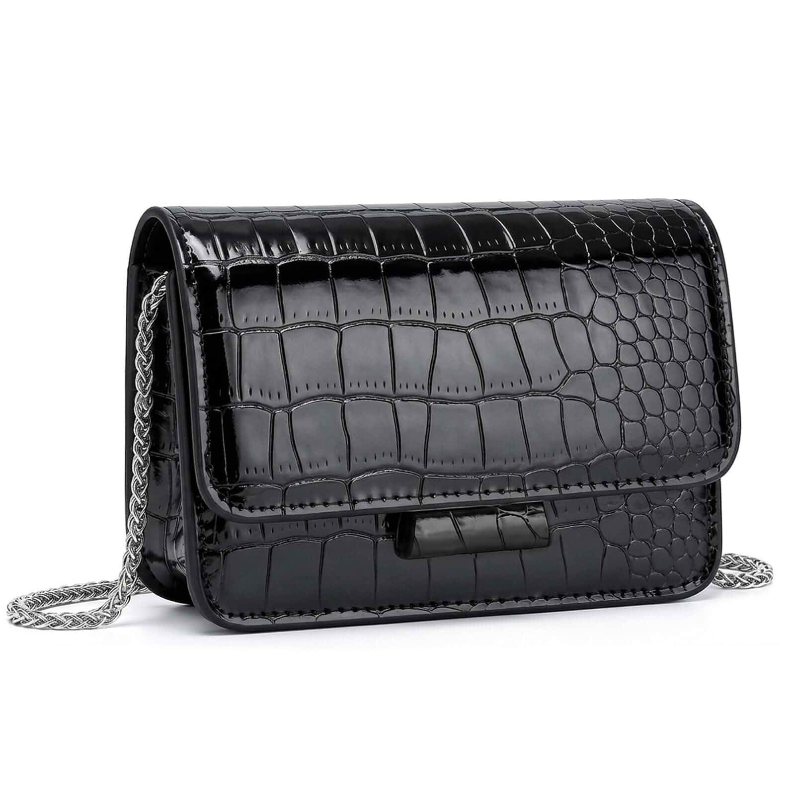 NovaKnot Metallic Mini Crossbody Purse for Women, Trendy Evening Clutch Bag with Removable Chain Strap, Not for Most Phones