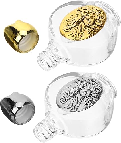 Miniatura 7 de VOSAREA Botella de agua bendita, mini decoración, botella de agua transparente, decoración para el hogar, frasco de agua bendita, botella de agua