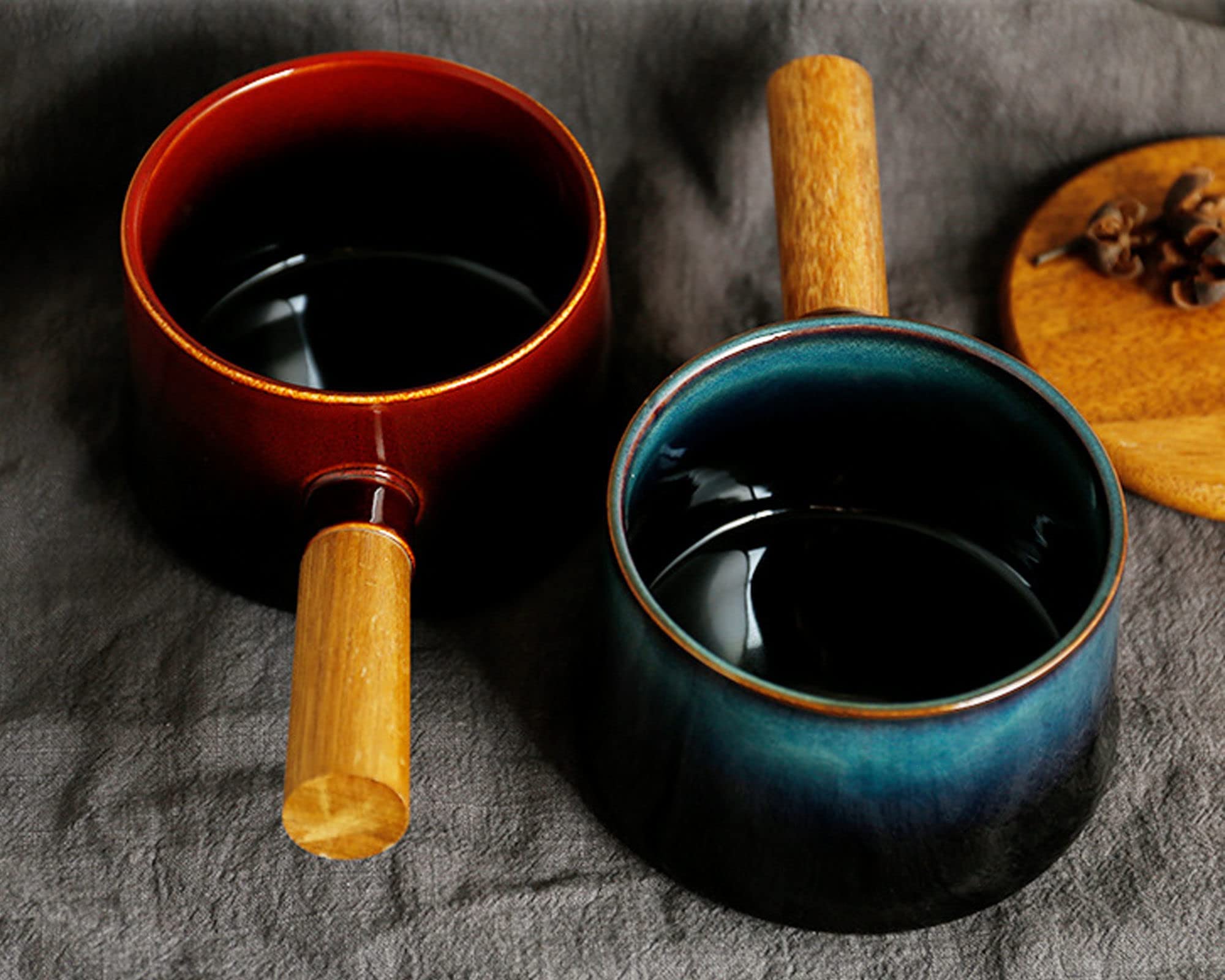 Miska sałatkowa, miski do zupy. Miska do zupy z uchwytem, miska ceramiczna 750 ml, naczynia do zupy cebulowej. - czerwony (kolor: niebieski)