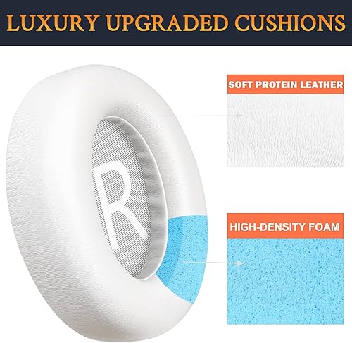 Miniatura 4 de SOULWIT NC700 - Auriculares inalámbricos de repuesto, espuma con cancelación de ruido de alta densidad, cuero proteico, color plateado