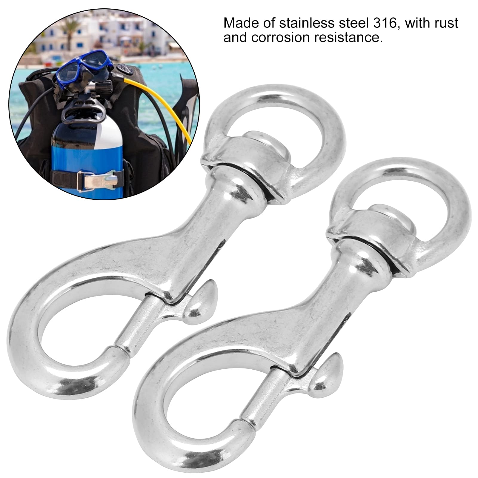 Lot De 2 Mousquetons De Suspension En Acier Inoxydable Pour Porte-clés