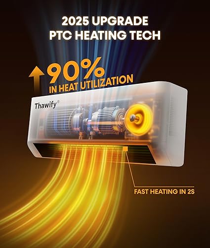 Miniatura 3 de WH719S - Calentador de pared inteligente - 1500 W, Alexa, control remoto, termostato, temporizador de 24 horas, oscilación de 120