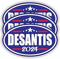 Vista 1 de Desantis 2024 - Adhesivo ovalado de vinilo para parachoques de 5 pulgadas, elección presidencial, Estados Unidos, Florida, paquete de 3