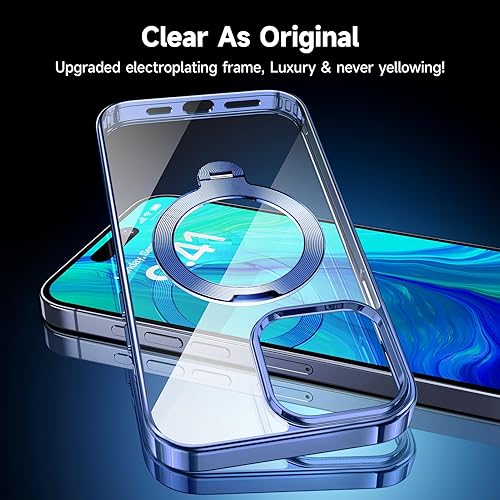 Miniatura 4 de Protección Tri-Shield Funda para iPhone 15 Pro Max con soporte giratorio de 360 compatible con MagSafe anillo magnético de CD protector de pantalla