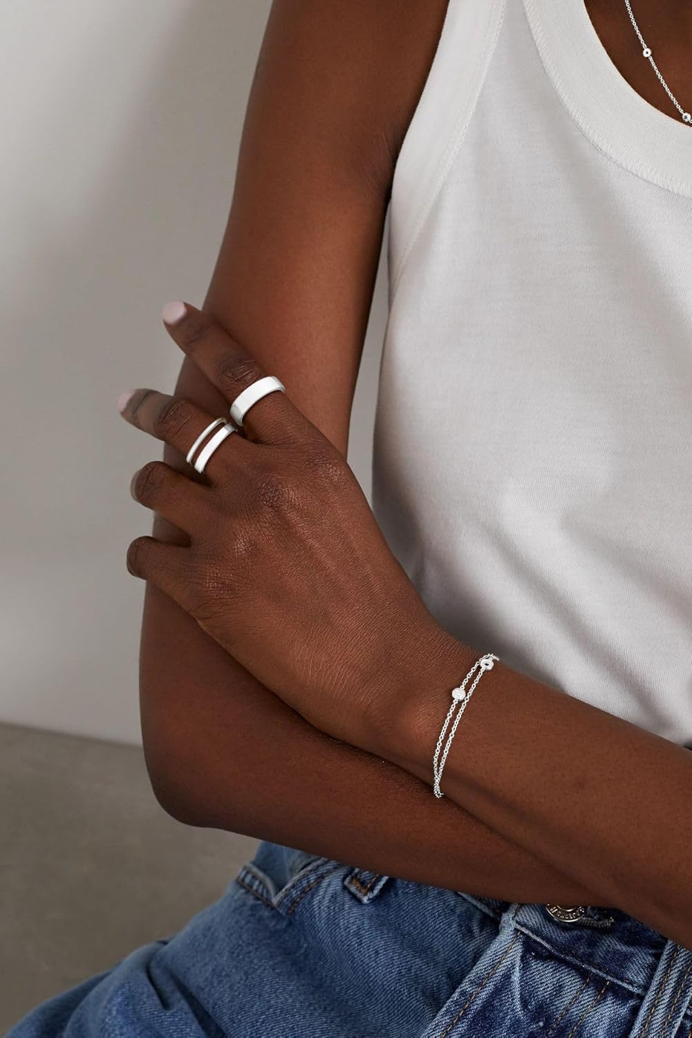 Stackable Silver Gold Rings for Women Non Tarnish 14K Gold Plated Cigar Plain Band Rings Set Dainty Stacking Thumb Rings Wedding Bands Size 6-10 - Image 9