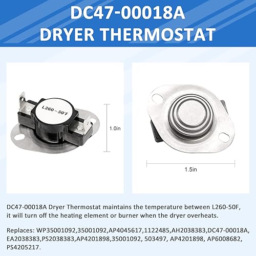 Miniatura 3 de AMI PARTS DC96-00887C DC96 00887A Termostato y DC47-00018A y DC32-00007A y DC47-00016A Termostato Secador Termistor Fusible Térmico Compatible con