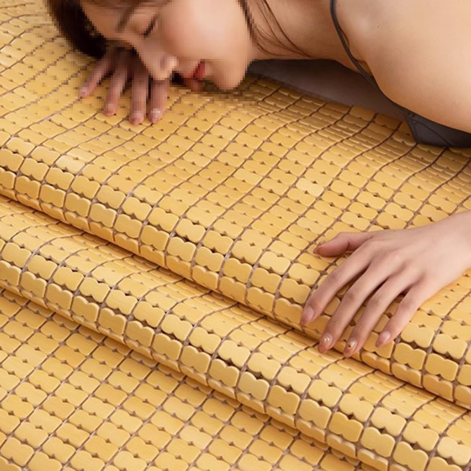Zomer Bamboe Mat Bed, Opvouwbare Koeling Slaapmat, Slaapmat Cool Pad Bamboe Matras, Gladde Mahjong Bamboe Mat, Cool Zitkussen Mat, voor Thuis Slaapkamer Slaapbank