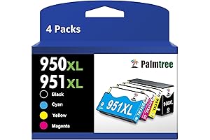 Palmtree Remanufactured 950XL 951XL Combo Pack Ink Cartridges for HP Printers