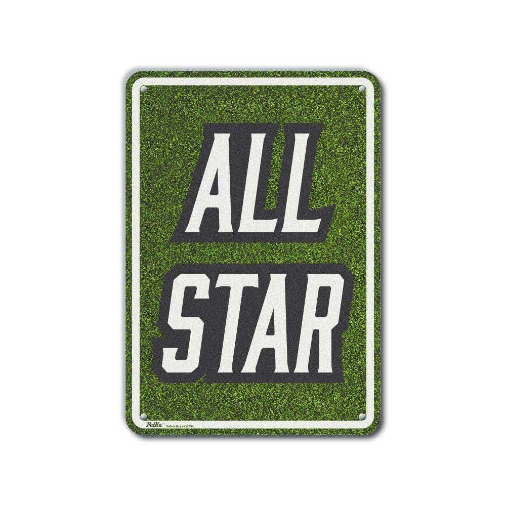 Panneau en aluminium All Star lisible sur herbe 25,4 x 35,6 cm contre le manque de visibilité