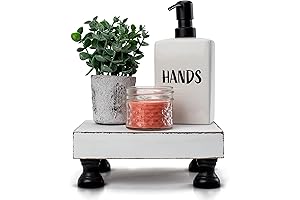 KIBAGA Farmhouse Decor Wood Risers - Pedestal Stand to Display Kitchen Decorations