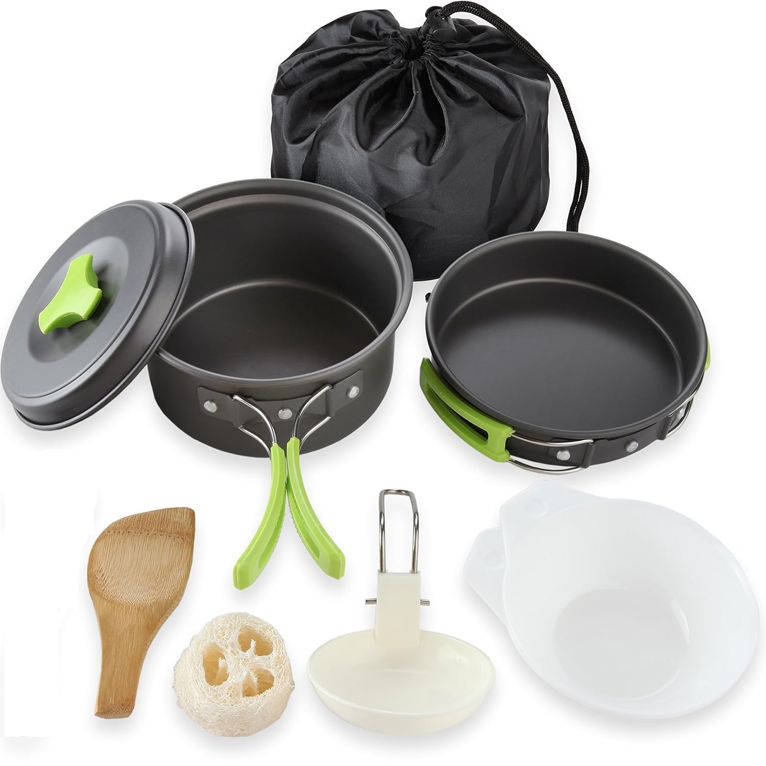 BYRM 9 Pcs Camping Cookware Mess kit Backpacking Gear & Hiking Camping Cooking Set,Camping Accessories for Outdoor，Camping Utensils with Carry Bag，Lightweight, Compact, & Durable Pot Pan-image-40