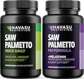 Nighttime Saw Palmetto with Melatonin (60 Servings) & Daytime Saw Palmetto Capsules (100 Servings)