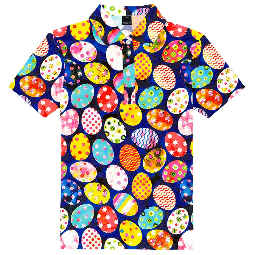 AOBUTE Kids 4th of July Polo American Flag Short Sleeve Button Down Shirts Tops 3-14 Years
