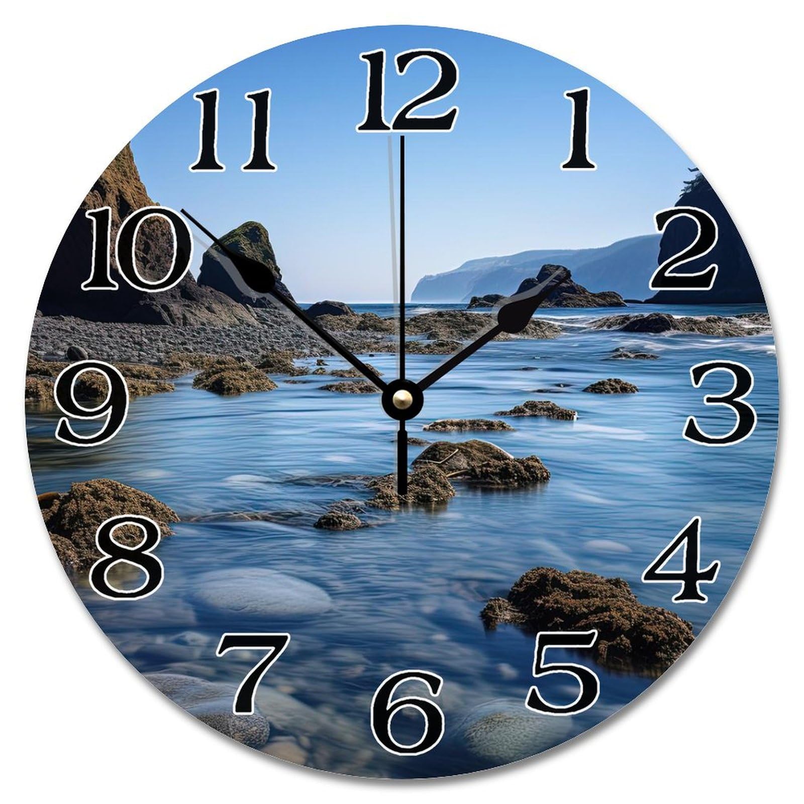 Horloge murale de ferme grand format dans le salon | Objet déco souvenir de ville champêtre