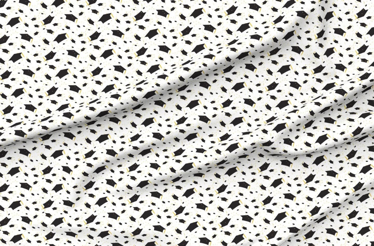 Spoonflower Fabric - Celebration High School Graduation Seniors Graduation Cap Printed on Minky Fabric by The Yard - Sewing Baby Blankets Quilt Backing Plush