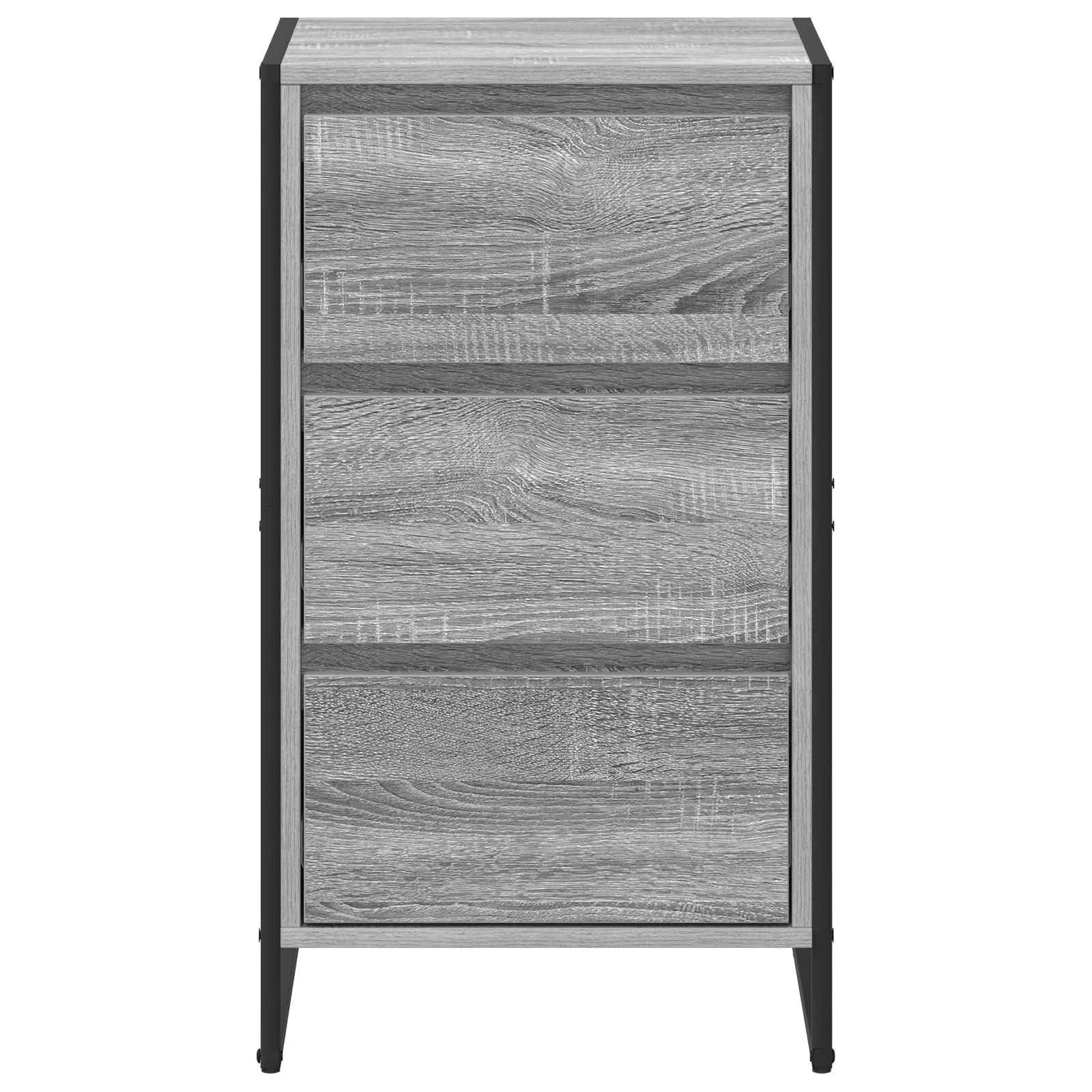 Aparador Sonoma gris, 42 x 36 x 75,5 cm, material de madera, diseño industrial, armario de almacenamiento, robusto, con cajón para salón, cocina