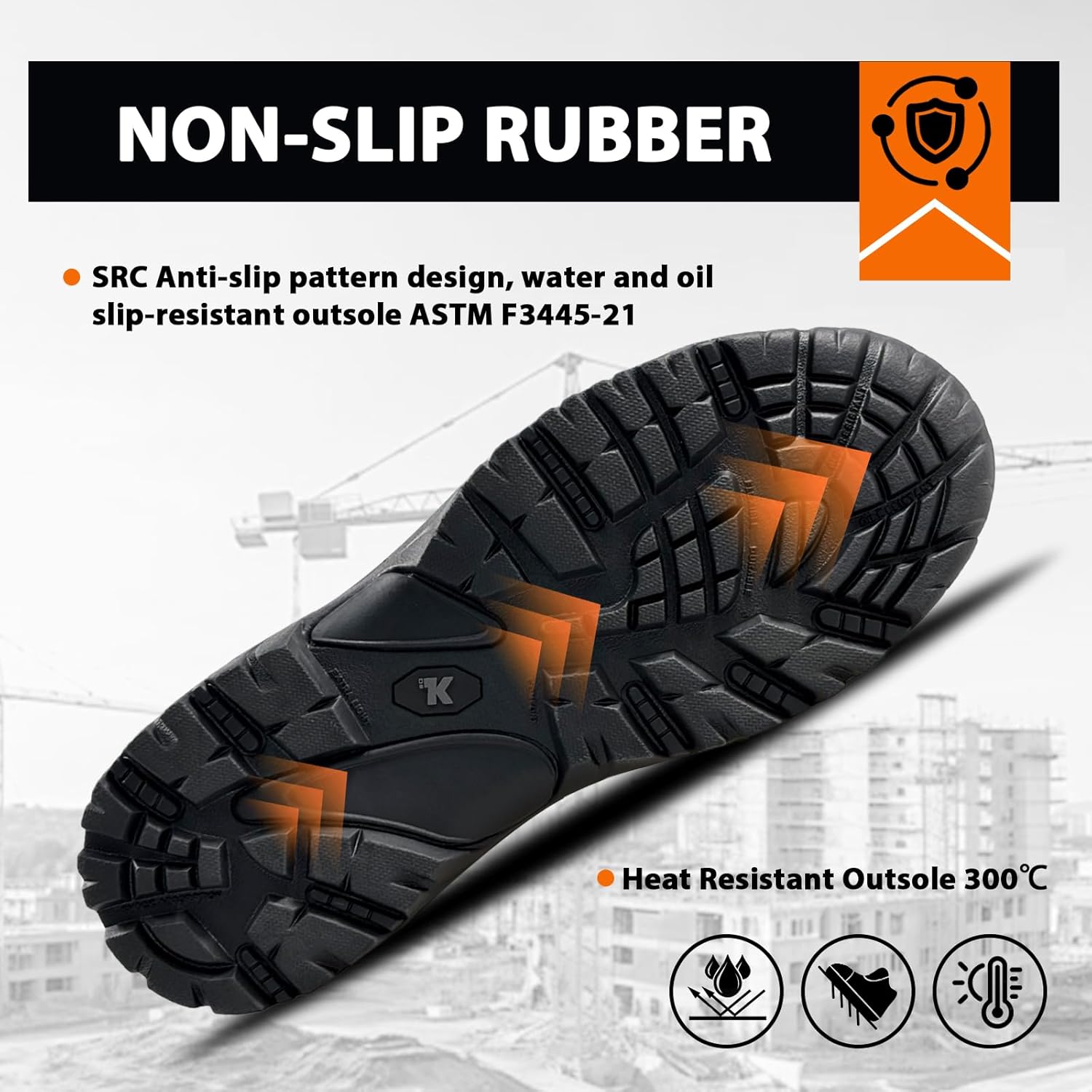 Steel Toe Boots, ASTM F2413-24, Waterproof Top Grain Leather Industrial Safety Work Boots, Puncture Proof, Oil/Slip Resistant, Heavy Duty Construction Boots