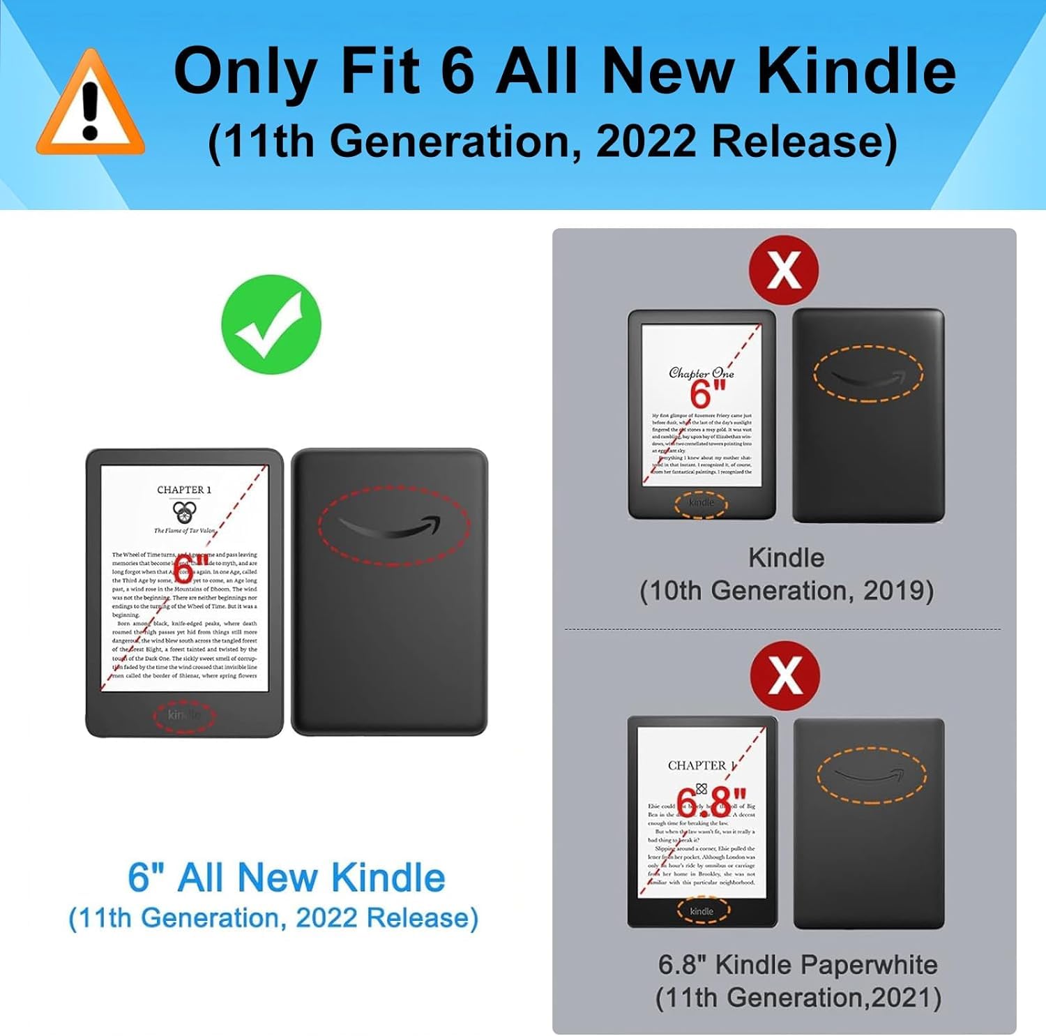 Schutzhülle für Kindle 2022, kompatibel mit 15,2 cm (6 Zoll) Kindle 11. Generation 2022, PU-Leder, automatische Schlaf- und Wachfunktion, Premium-Schutzhülle für Kindle 2022 (Katze)
