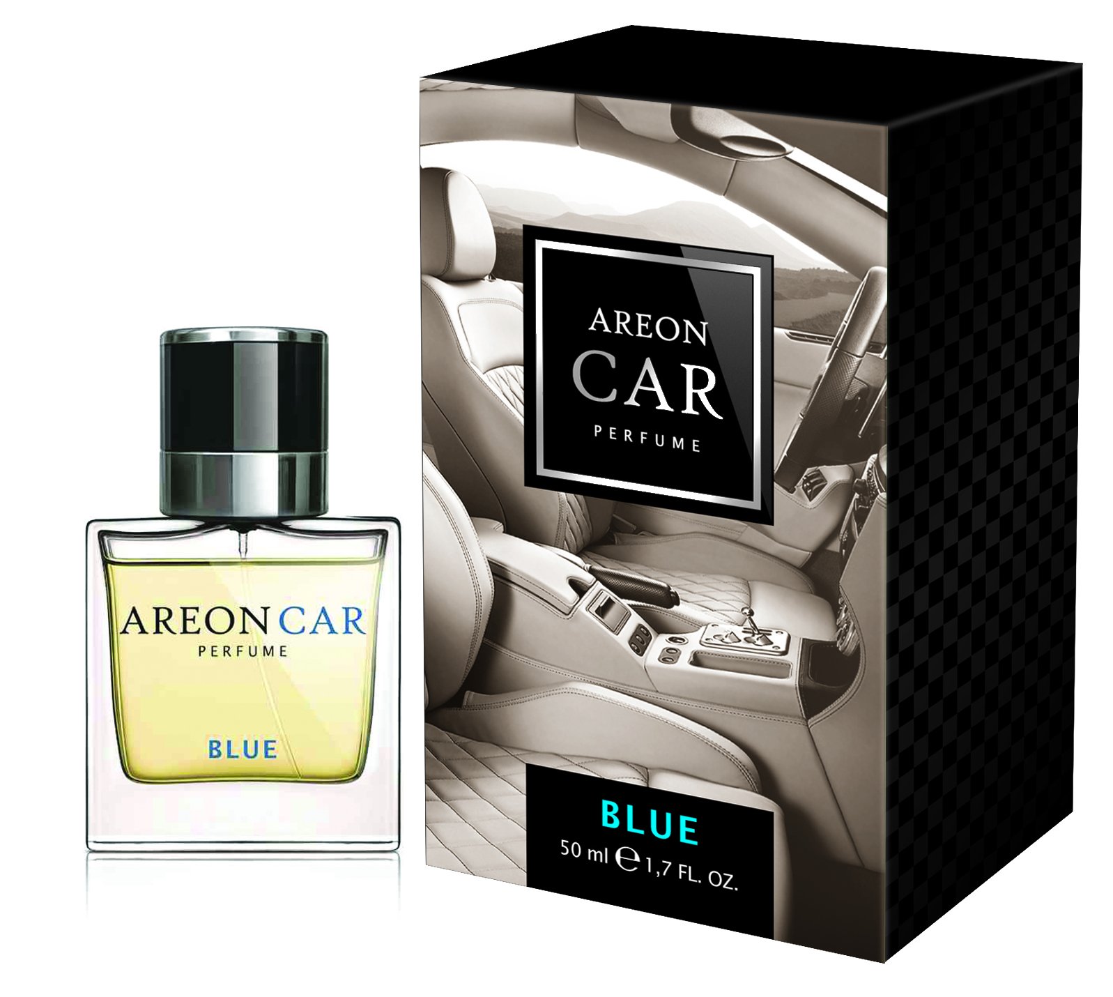 Areon Luxury Car Perfume Air Freshener Bottle Glass Spray(Blue 50ml) (1)
