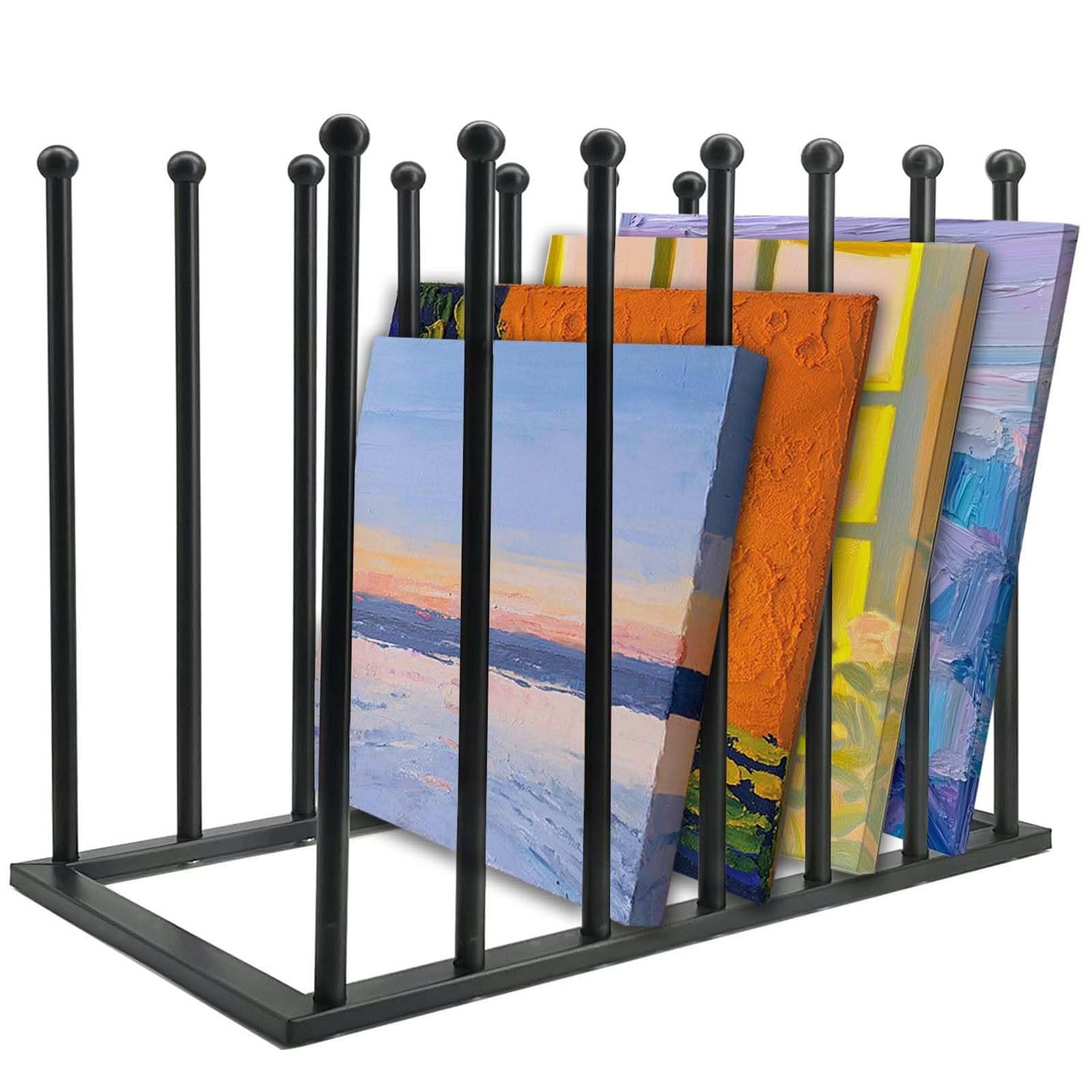 THEGA Kunst-Aufbewahrungsregal, Kunst-Trockengestell, Leinwand-Organizer, Präsentationsregal Für Malutensilien – Staffelei-Ständer Aus Metall Für Leinwandplatten, Malpaneele, Kunstdrucke