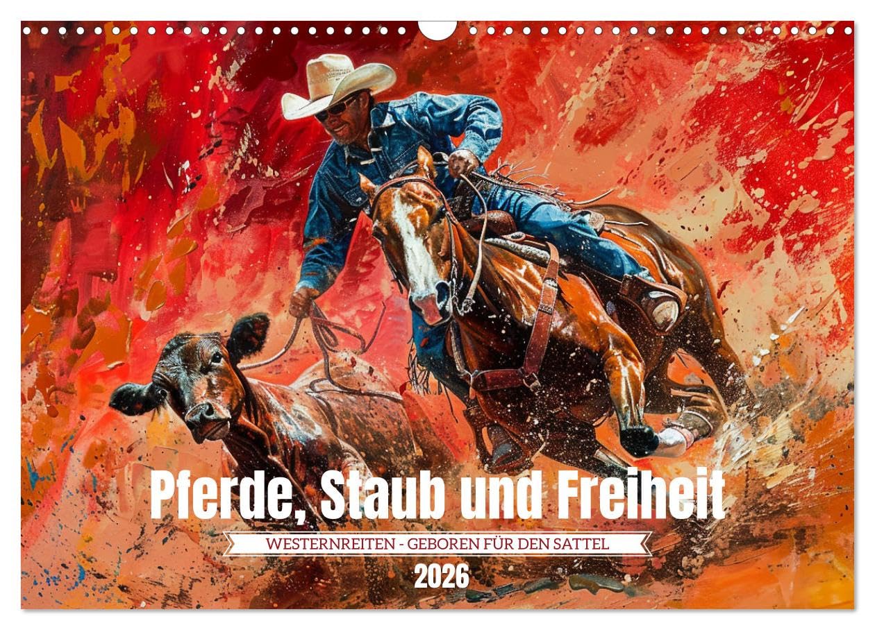 Horses, dust and freedom UK-Version (Wall Calendar 2026 DIN A3 Landscape), CALVENDO 12 Month Wall Calendar โ image 1