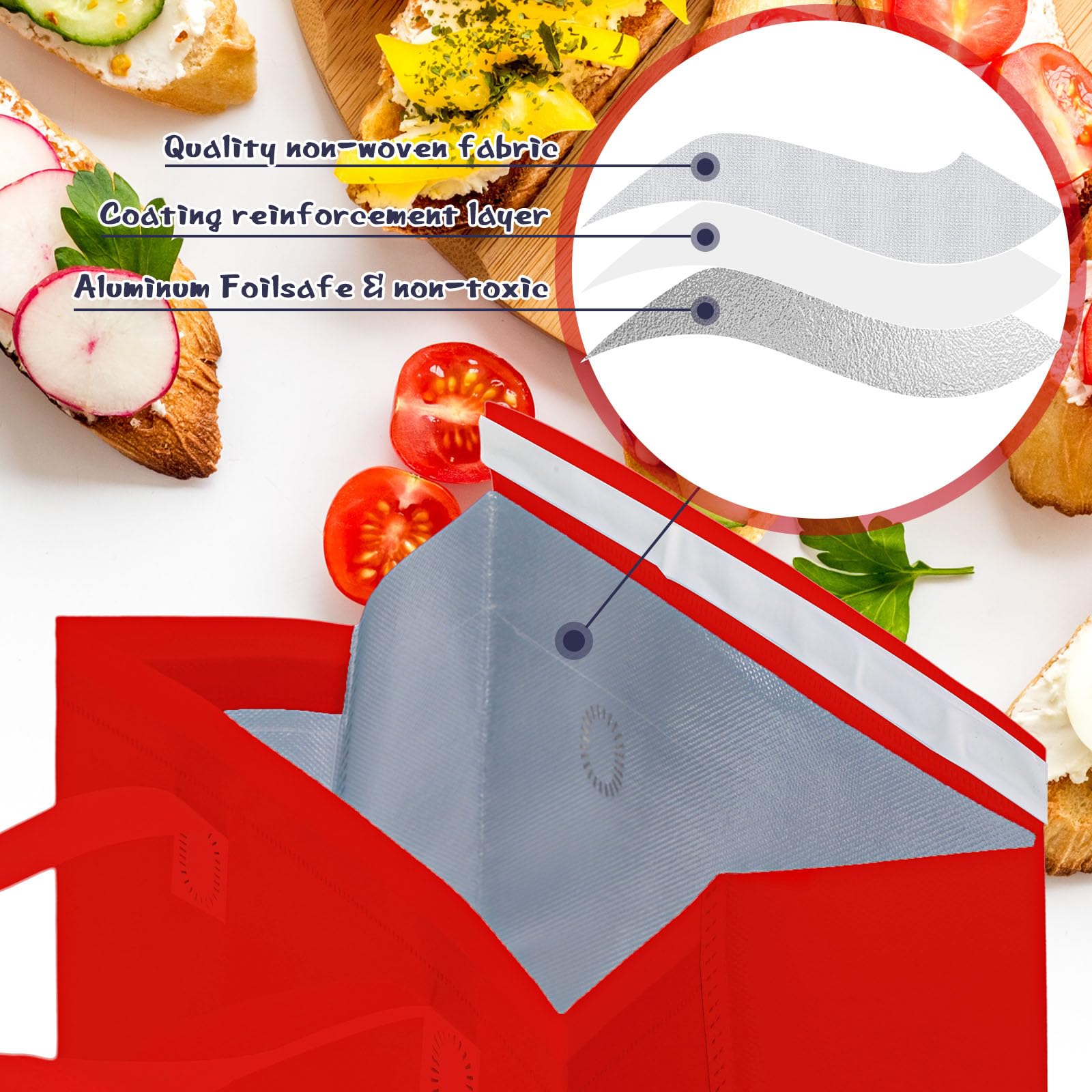 Kacctyen 100 bolsas aisladas para llevar a granel de 9.5 x 6 x 9.5 pulgadas, bolsa de alimentos con aislamiento térmico para café, té con leche, alimentos fríos calientes, bolsa de refrigeración para