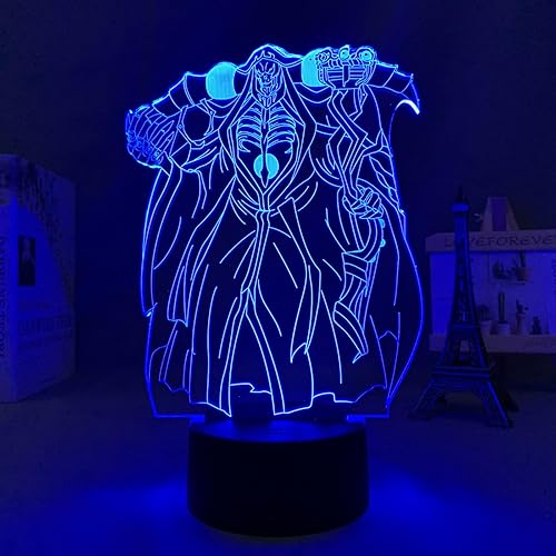 Miniatura 2 de ABCHAT Vestido de anime Overlord Ainz Ooal con luz nocturna LED para decoración de dormitorio de niños, luz nocturna, regalo de cumpleaños, manga