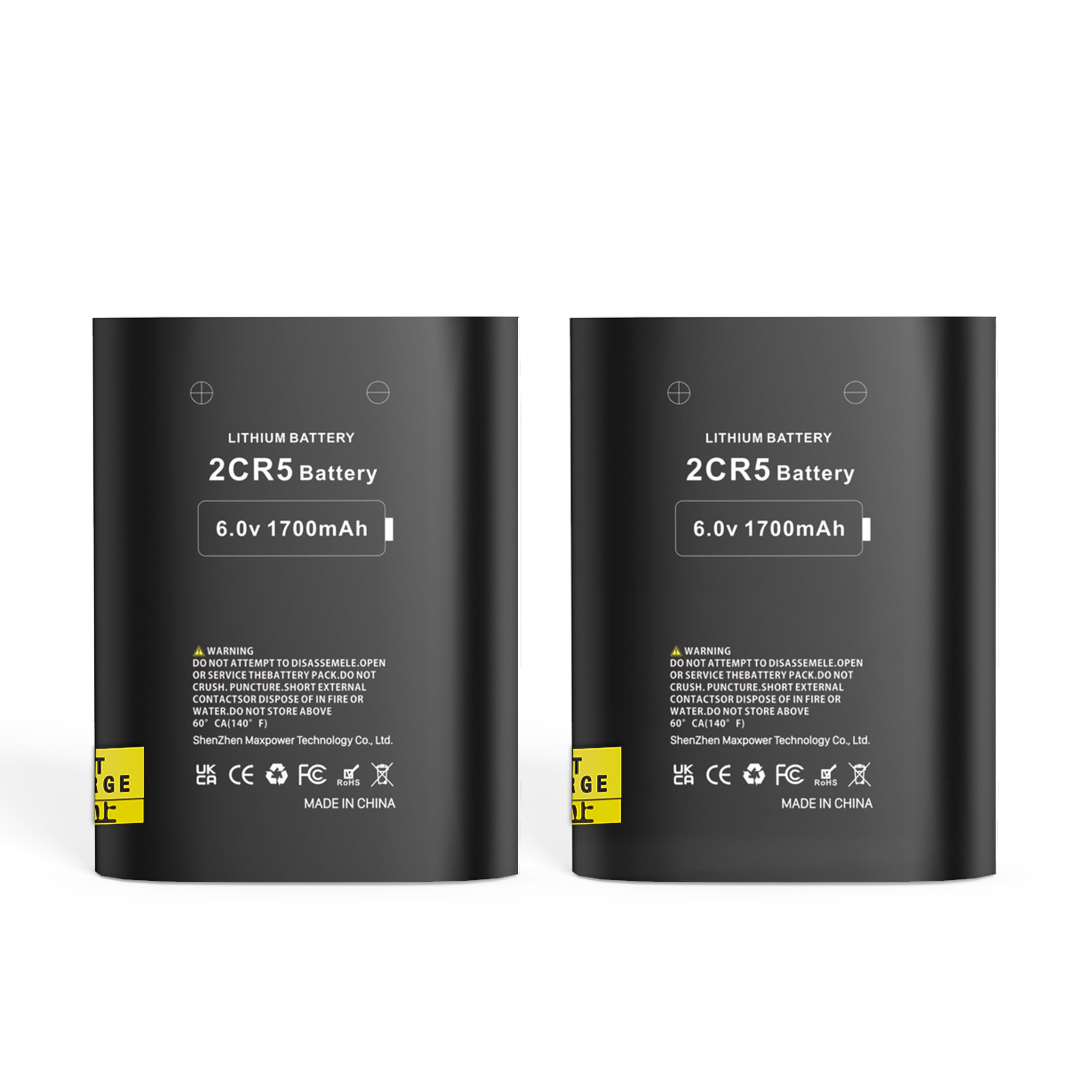 2-Pack 6V 2CR5 Battery,Lithium Photo Battery Replaces 2CR5, DL245, DL2CR5, DL345, DL345A, EL2CR5, EL2CR5BP, EOS 1V, KL2CR5, KL2CR5-1, PR2CR5, RL2CR5, RL2CR5-1（No Charging Allowed）