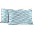 Tribeca Living King German Flannel Pillowcases, Set of 2, 200-GSM Heavyweight Cotton, Grey/Wet Weather