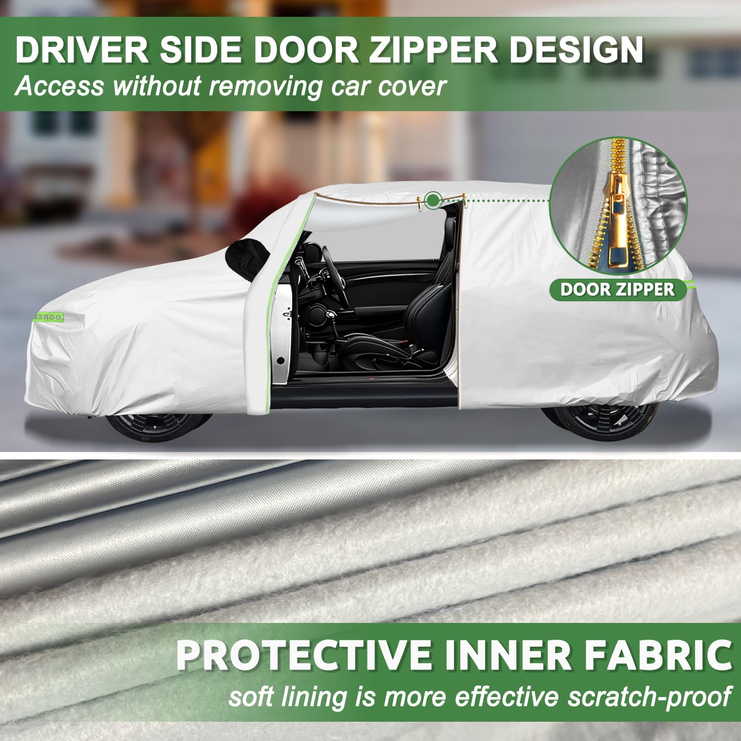 Housse De Voiture Imperméable Sur Mesure Pour Mini Cooper/Cooper S 2002-2021 - 6 Couches, 210T Polyester - Noir