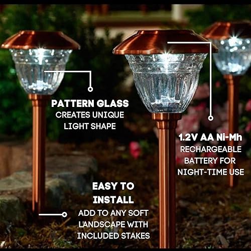 Miniatura 4 de Energizer Luces solares LED para camino, paquete de 8 luces solares blancas para exteriores, IP65 impermeable con encendidoapagado automático,