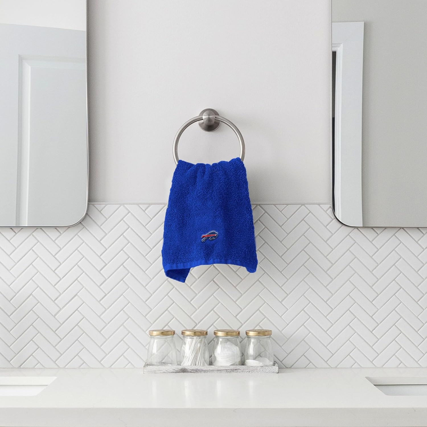 Northwest Buffalo Bills NFL Team Logo Wash Cloth 4 Pack 12 x 12 Inches - Image 3