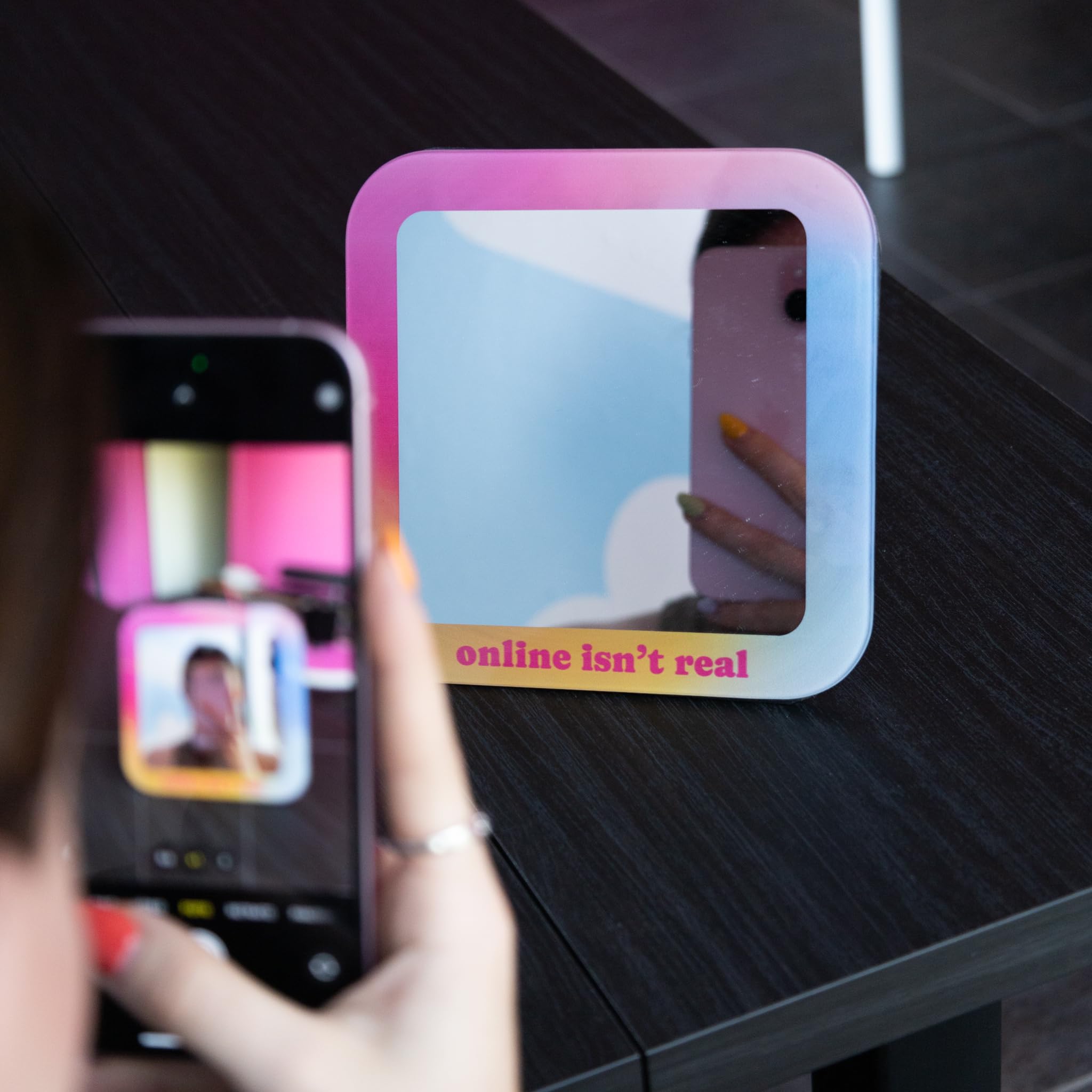 Fisura Original Table Mirror. Makeup Mirror. Patterned Wall Decor Mirror. Small Table Mirror. mirror (Online, gradient) - Image 2