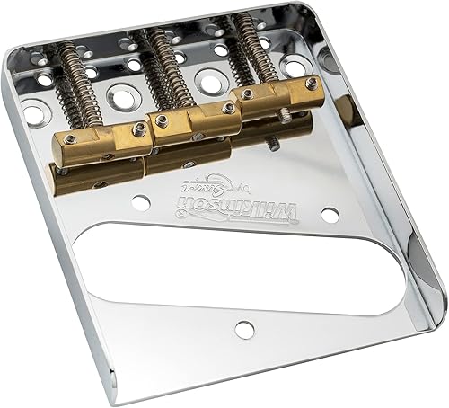 Miniatura 5 de Wilkinson WTB Brass Compensated 3-Saddle Guitar Telecaster Bridge Asamblea para Fender Tele Style Piezas de repuesto de guitarra eléctrica, cromo