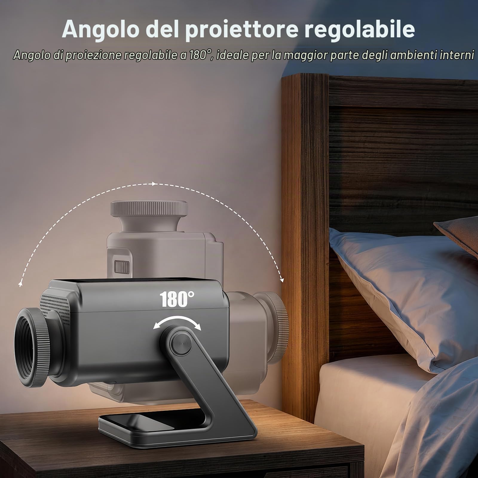 PRANITE Proiettore 3D Nordlicht 60 temi HD Galaxy Proiettore con altoparlante Bluetooth, timer remoto, luce notturna camera da letto, festa, bambini, compleanno adulto | Scene dinamiche: cielo stellato, oceano, feste, ecc., telecomando e timer.