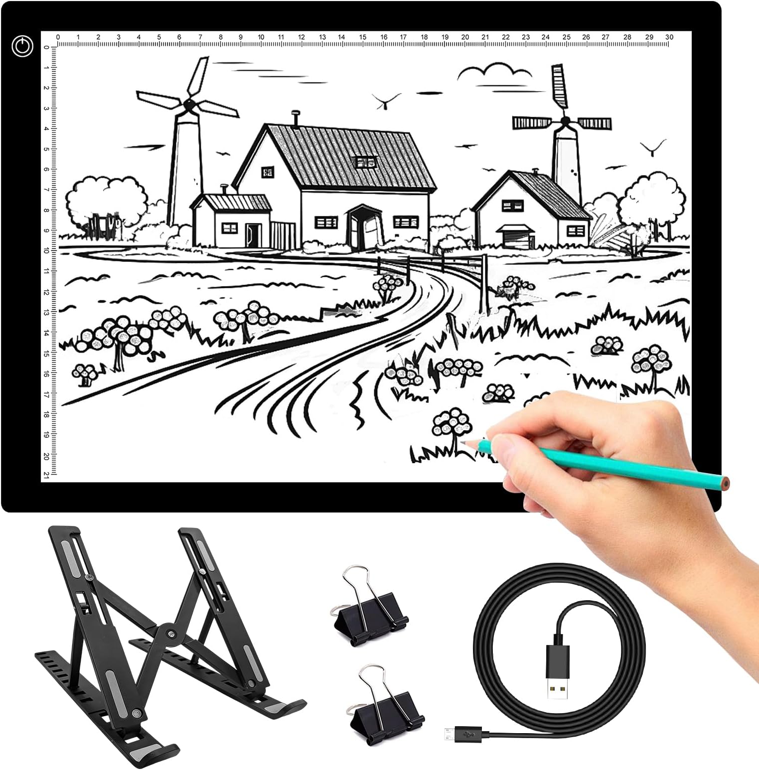 Light Pad - Light Box for Tracing, Adjustable Brightness Eye-Care Portable Light Table for Diamond Art, Sketching, Drawing, Art & Craft - Type-C Powered, 9''x12'' - Ideal for Artists & Hobbyists
