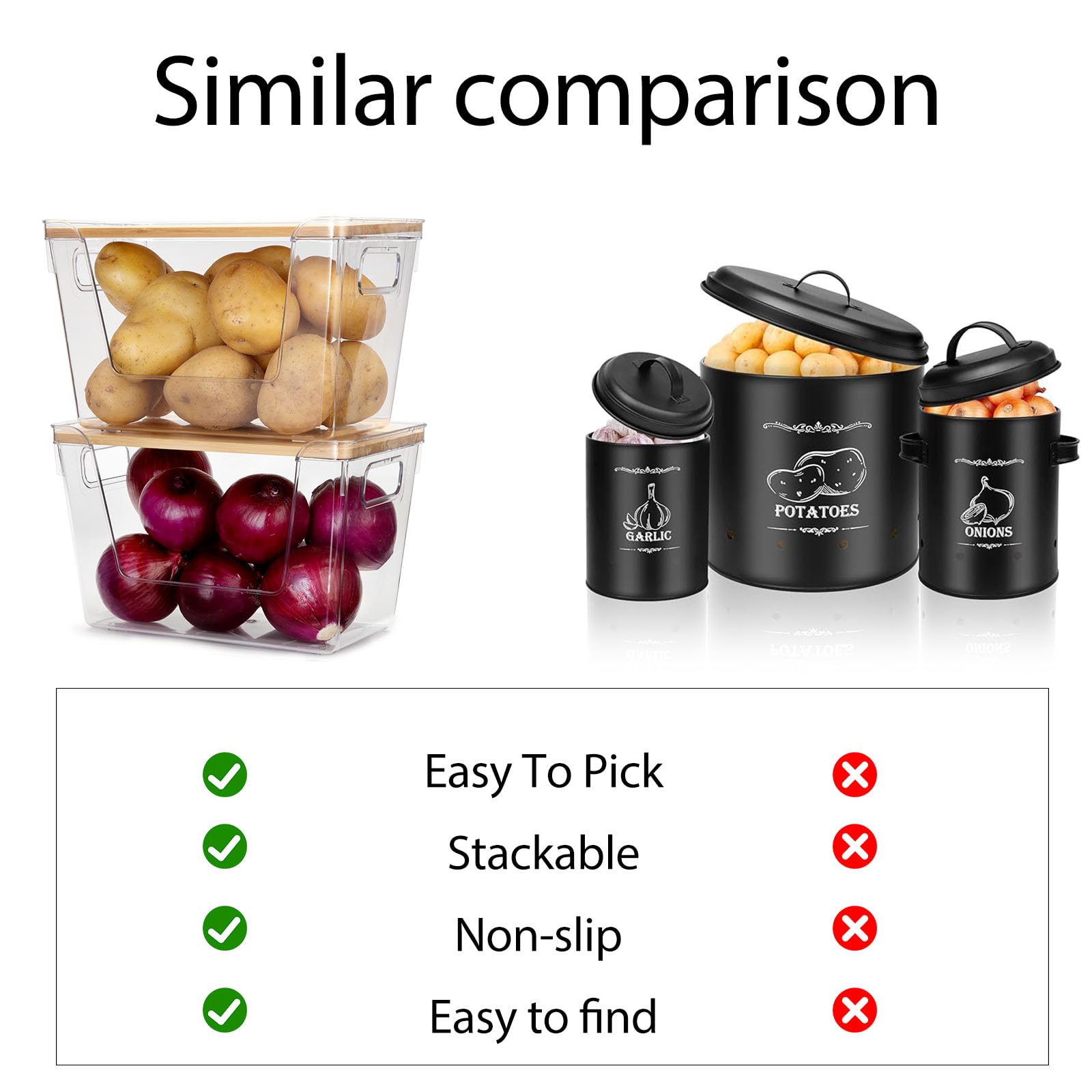 Set de 2 contenedores para patatas y cebollas, para cebollas y patatas - 4