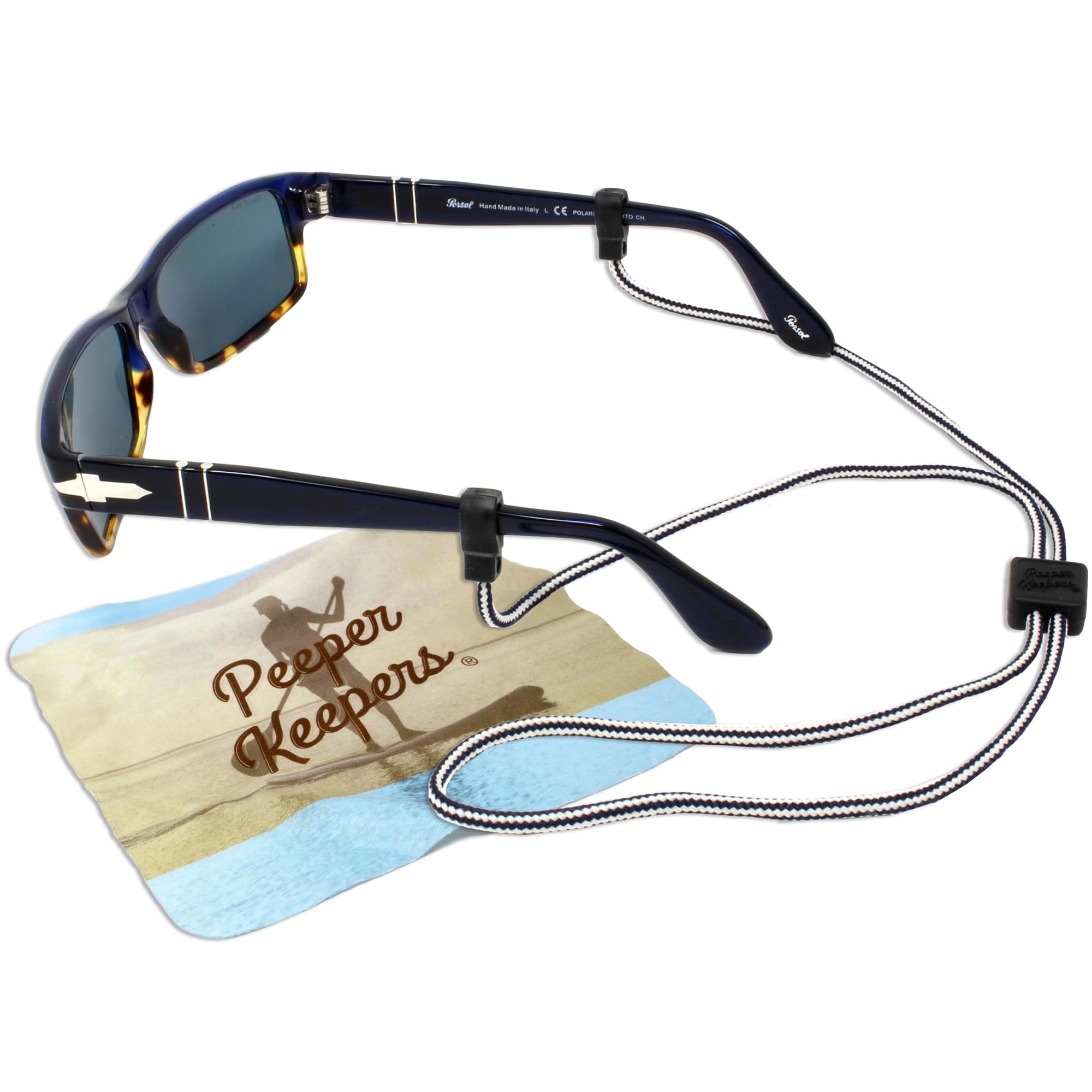 Eyeglass Retainer &amp; Sunglass Holder Supercord Adjustable w/Microfiber Cloth
