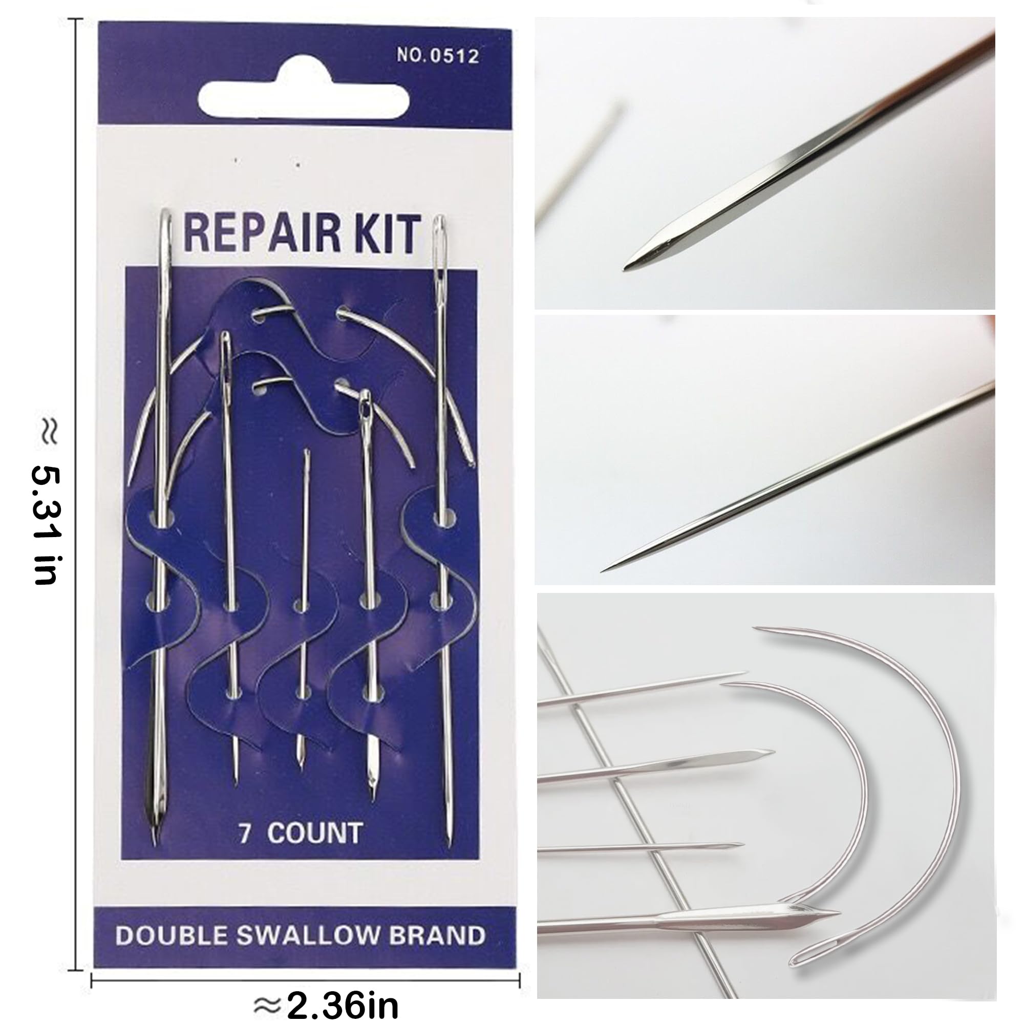 Eketirry Kit 7 Aghi Da Cucito A Mano Resistenti – Per Tappezzeria, Pelle, Moquette, Riparazioni Domestiche