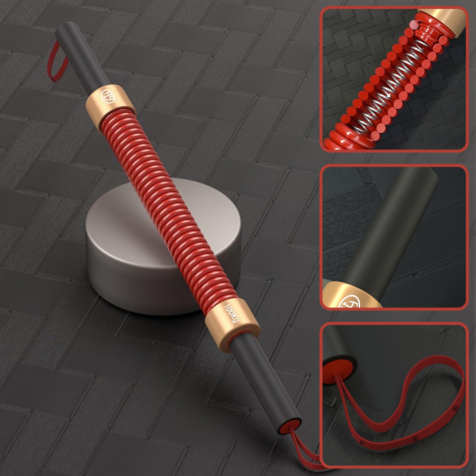 Drążek Arm Power Twister, Trening Z Rozprężacz Sprężynowy Do ćwiczeń Klatki Piersiowej Ramion Przedramion Bicepsów, Wytrzymały Sprzęt Do Treningu Siłowego Do Domowej Siłowni(Size:70KG)